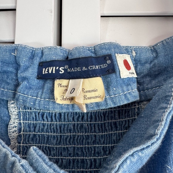 Levi’s Light Neppy Chambray Cotton Linen Overall Sundress Blue Size 0/XS - Picture 8 of 11